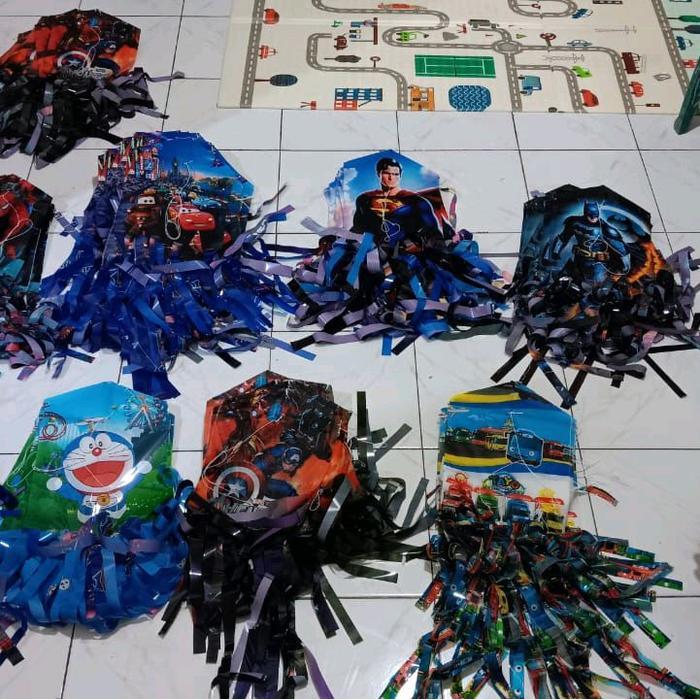 100 PCS LAYANGAN KARAKTER LAYANG-LAYANG SPIDERMAN LAYANGAN UBUR-UBUR COCOK DIJUAL LAGI