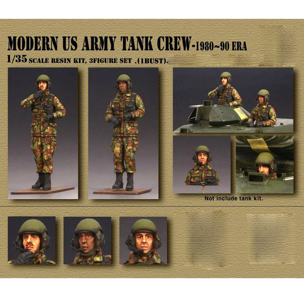 1/35 Modern US Army Tank Crew, Resin Model figure soldier, Military themes, Unassembled and