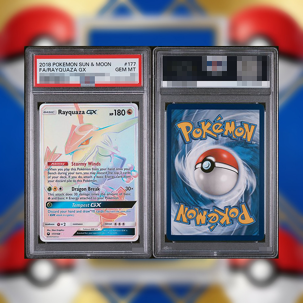 PTCG Rayquaza GX Rainbow Secret Rare Celestial Storm 177/168 Points 9 MINT EN- Collection Card Self