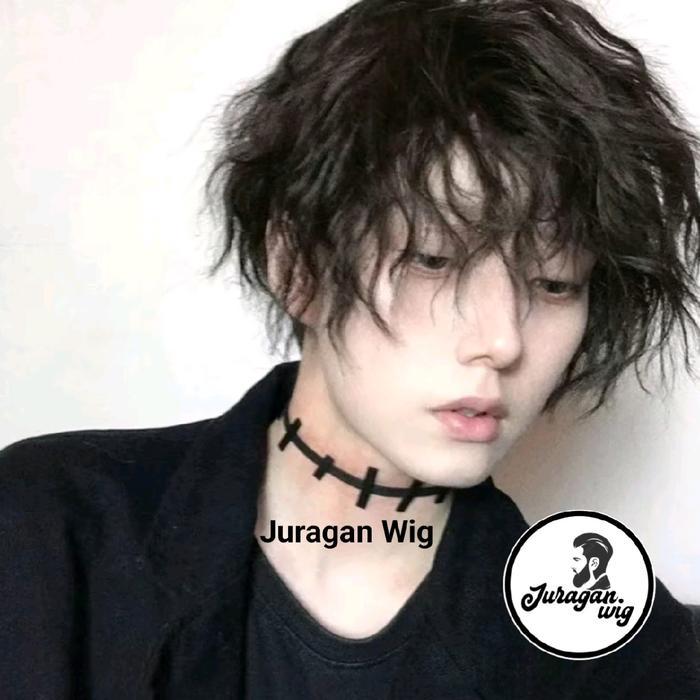 Wig Rambut Palsu Pria Ikal Model Harujuku Tbk