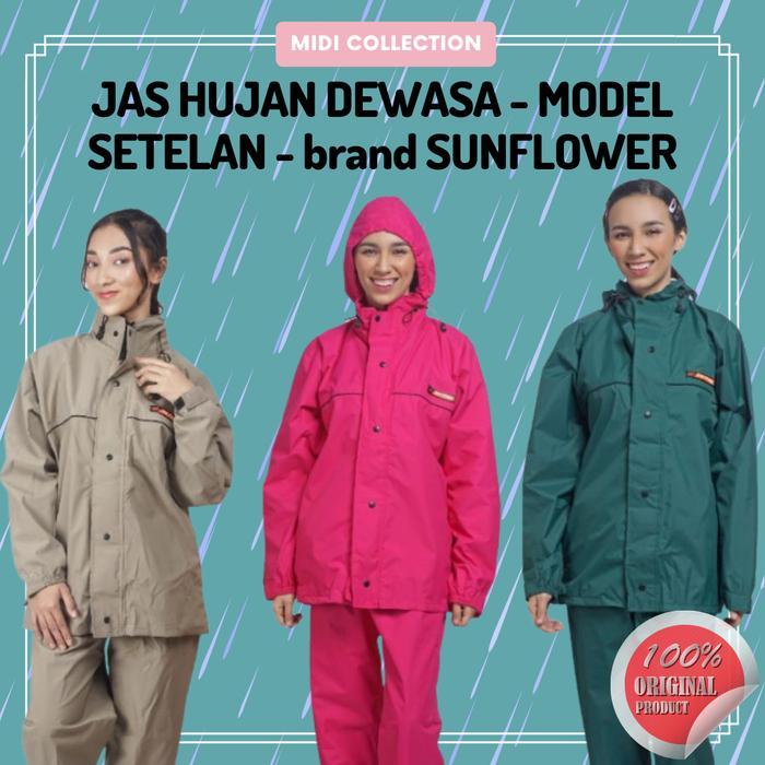 TERBARU! SUNFLOWER Jas Hujan / Raincoat M , L , XL , XXL , XXXL Original BISA GRAB!