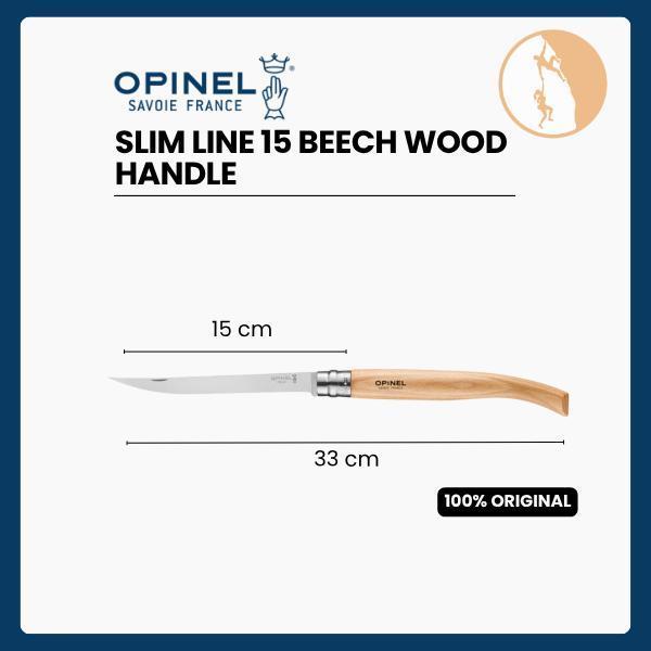 ORIGINAL Opinel Slim Line 15 Beech Handle - Lipat Stainless Steel READY STOCK