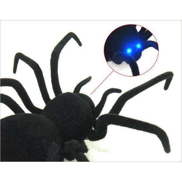 Smart 4CH RC Black Spider Tricky Prank Scary Toy Gift Electronic Pet Remote Control Simulation Taran