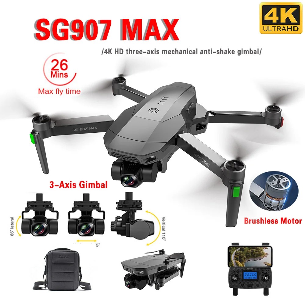 SG907 MAX Mini Drone 4K Professional HD Camera 3-Axis Gimbal