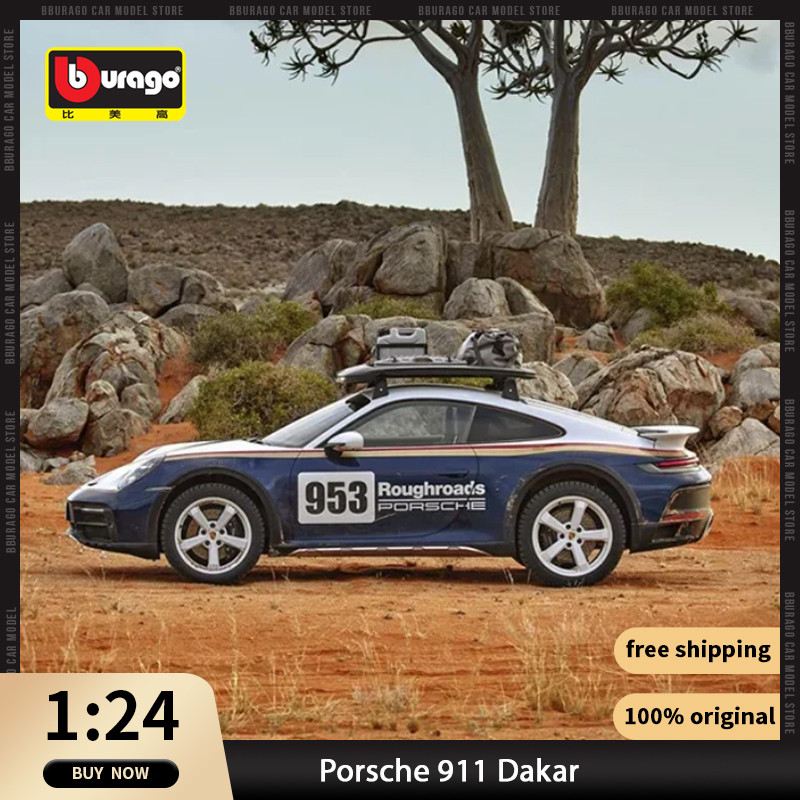1:24 Bburago New Product Porsche 911 Dakar 953 Wrc Car Alloy Diecast