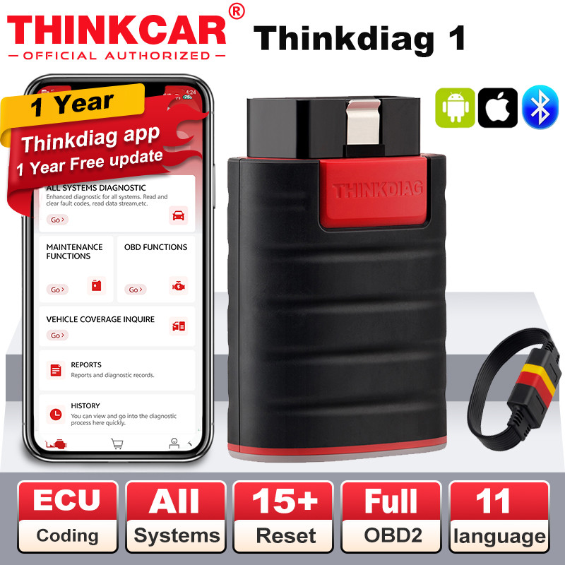 Thinkdiag OBD2 Scanner Bluetooth, Full System Bidirectional Diagnostic Scan Tool OE-Level Code