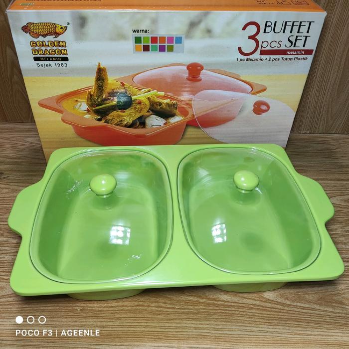 Buffet Set Melamin Ps0701 Golden Dragon Kitchenware Wadah Prasmanan Sayur #Gratisongkir