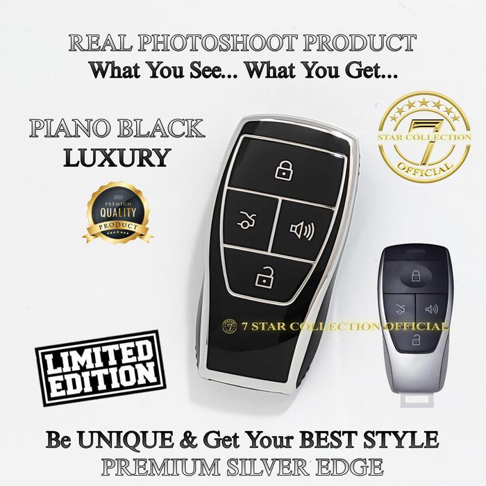 Cover Case Sarung Kunci Mobil Baic Bj40 Plus Baic X-55 Ii New Baic Bj30 Premium Silver Edge