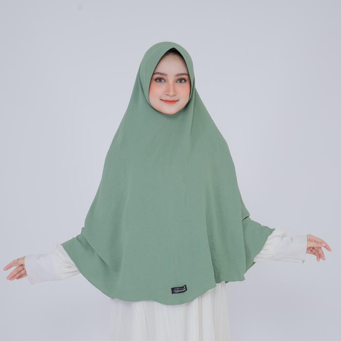 Queen-Hijab Crinkle Instan Ped Antem Non Tali Size Xl Bergo Ped Bahan Crinkle Populer