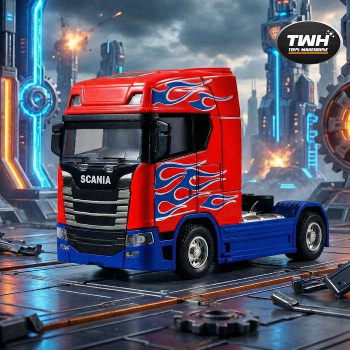 TWH DIECAST TRUCK TRANSFORMERS SCANIA - HEAD UNIT - Bahan Head Unit Metal - Untuk Pajangan Koleksi &