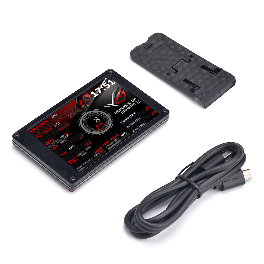 3.5 Inch IPS LCD Monitor Display with RGB Breathing Light AIDA64 USB Dynamic Display Sub-Screen 320*