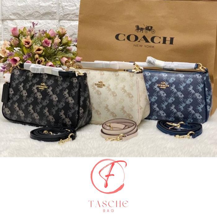 Tas Wanita Ch Top Handle Pouch Signature Horse Crossbody Bag 36674 Tbk