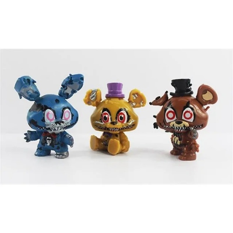8Pcs/Set Fnaf Figures Freddy Bonnie Foxy Fazbear Bear Action Figures PVC Model Toys for Children