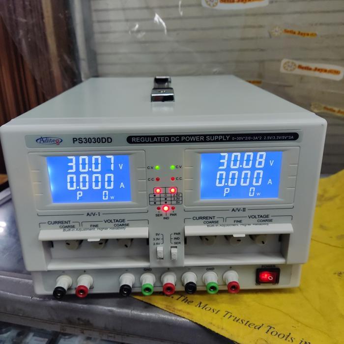 New Aditeg Ps-3030Dd Dc Power Supply 2 Channel 0-30V/ 0-3 A
