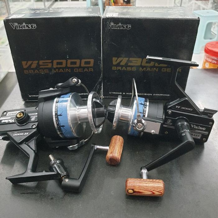 Reel Viking Brass Vi 7000 3000 5000 9000 Silver Series Original Rel Pancing Laut Full Metal Anti