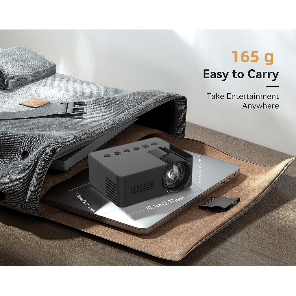YT100 portable wireless connected mobile projector 5V2A power supply with built-in speaker 15ANSI