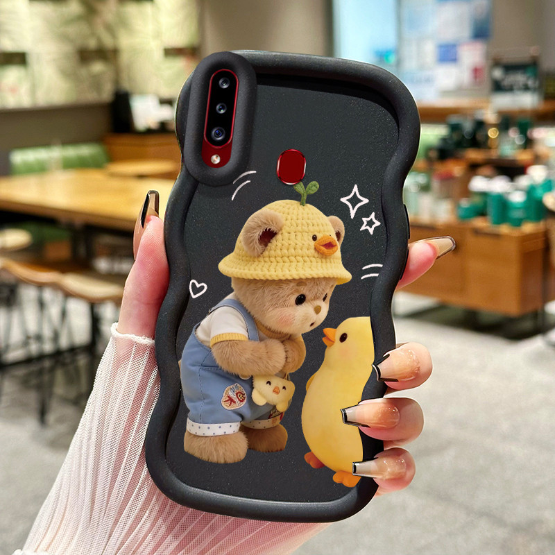 Casing Untuk Samsung A20s Case Casing pola Beruang kecil dan bebek Kasing HP ceruk Kesing mewah Cesi