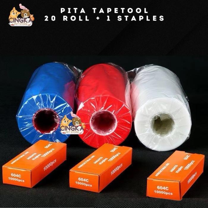 Paket 20 roll Pita tapetool + Staples cingka alat pertanian