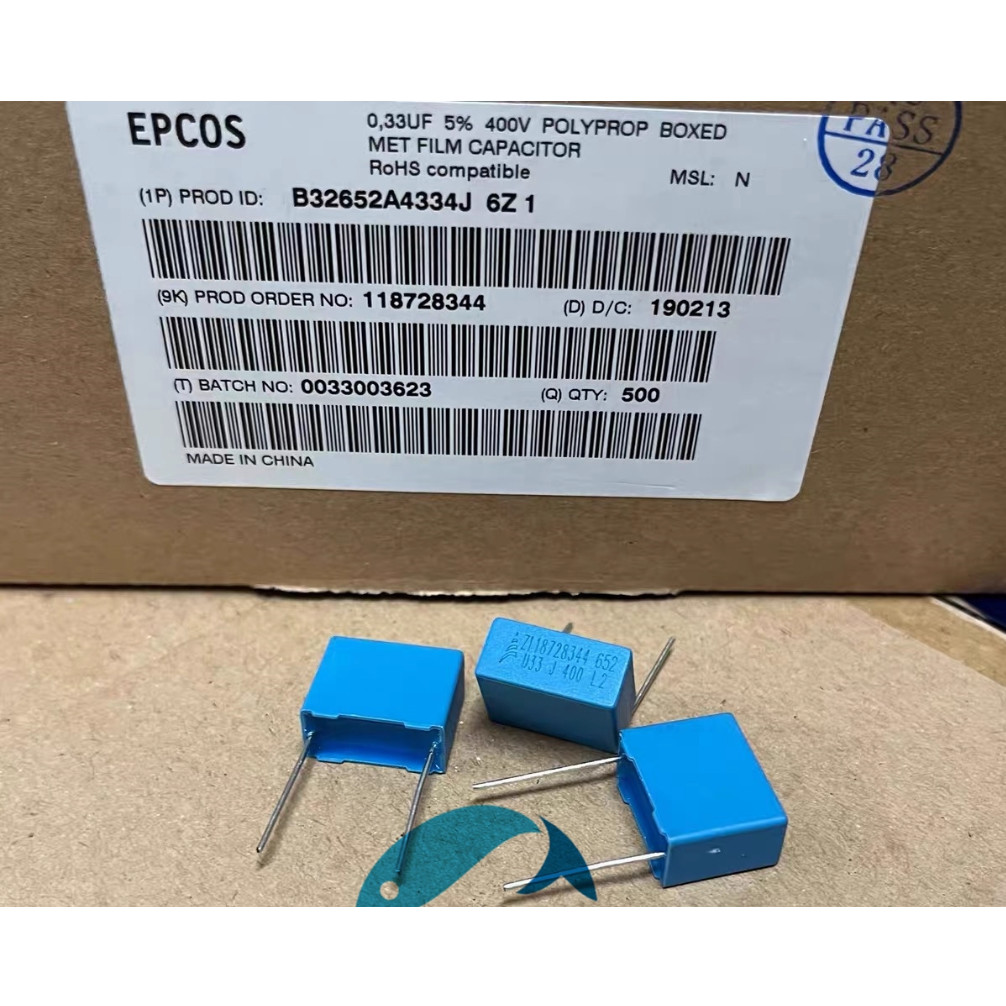 30PCS/LOT ORIGINAL EPCOS FILM CAPACITOR B32652A4334J 0.33UF 400V 5% P15 17.6X8.2X13.9MM FREE