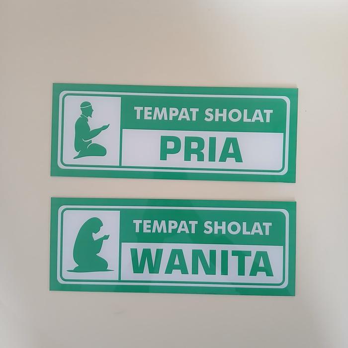 Akrilik Tempat Sholat Pria dan Wanita - Akrilik Nama Ruang Sholat - Akrilik Ruang Sholat
