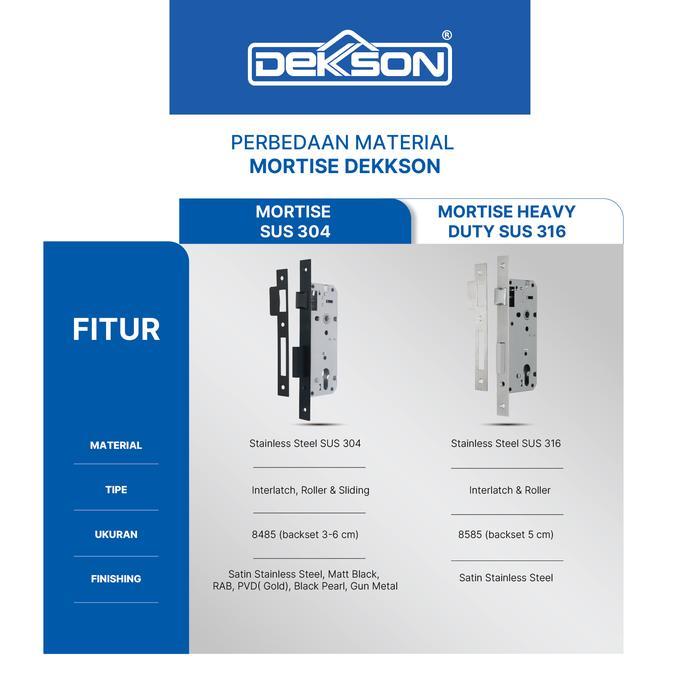 DEKKSON Mortise Lock Interlatch Rumah Kunci 8585 SUS 316