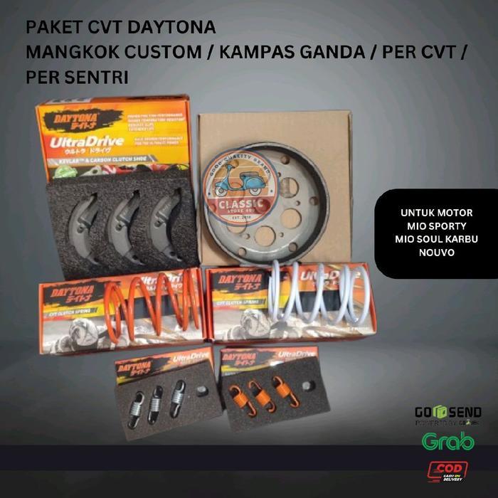 PAKET CVT DAYTONA MANGKOK MSL KAMPAS GANDA DAYTONA PER CVT DAYTONA PER KOPLING DAYTONA MIO SPORTY /