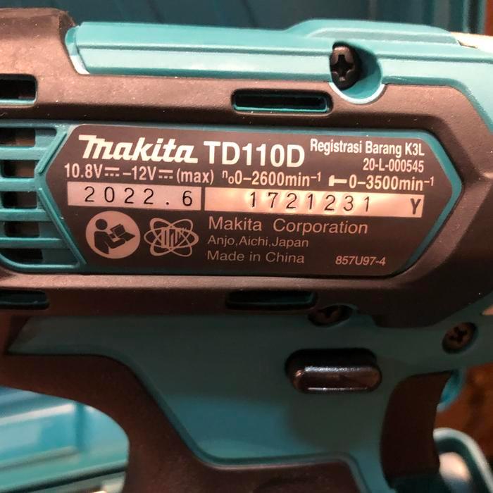 Mesin Impact Driver Cordless Makita Td110Dwye