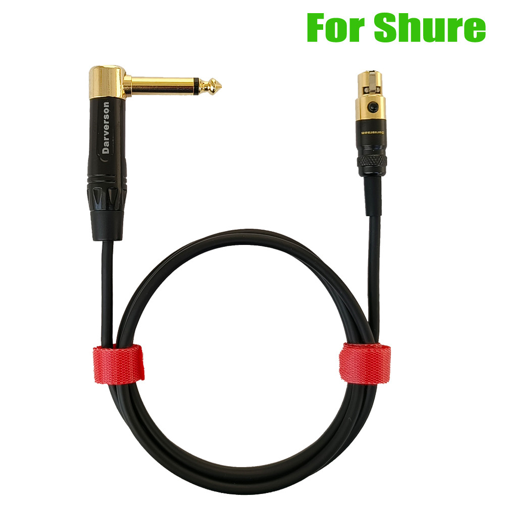 TA4F mini xlr to right angle 1/4 guitar bass instrument cable for Shure transmitter wireless system