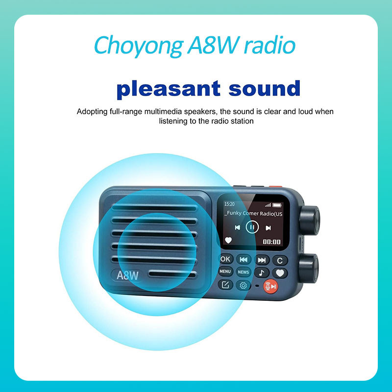 Choyong A8W Premium Portable Internet Radio - Compact, Rechargeable