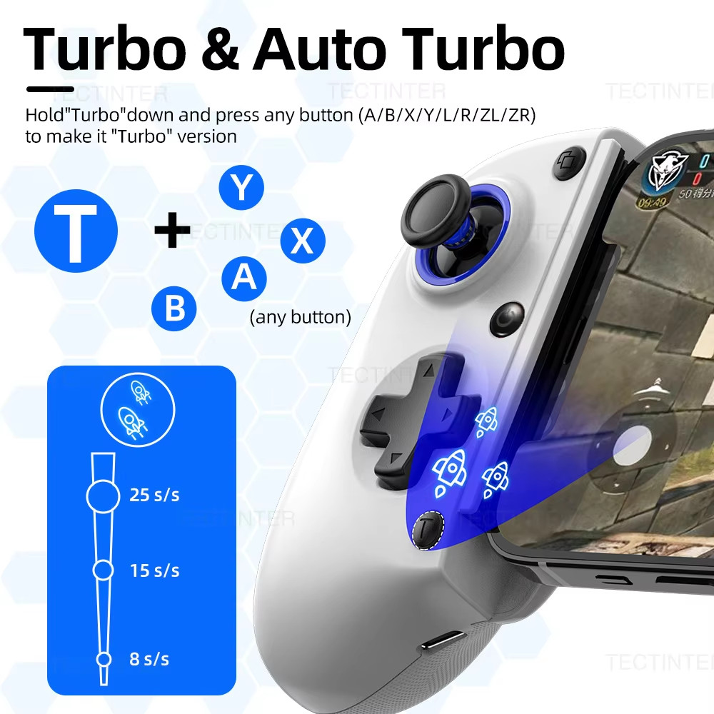 BSP-D11 Wireless Controller Retractable Joystick Gamepad for Nintendo Switch / PS4 / PS3 / Mobile