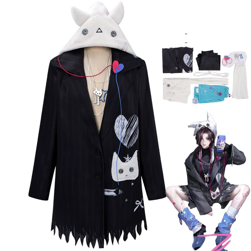Cosplay Costume Game Path To Nowhere Shawn Daily Kimono Stripe Suit Coat Shorts Uniform Adult Woman