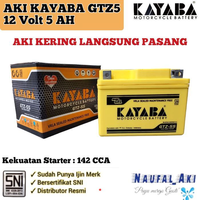 Aki motor honda beat FI/Karbu/Esp/CBS/Street Kayaba GTZ5 Aki Kering