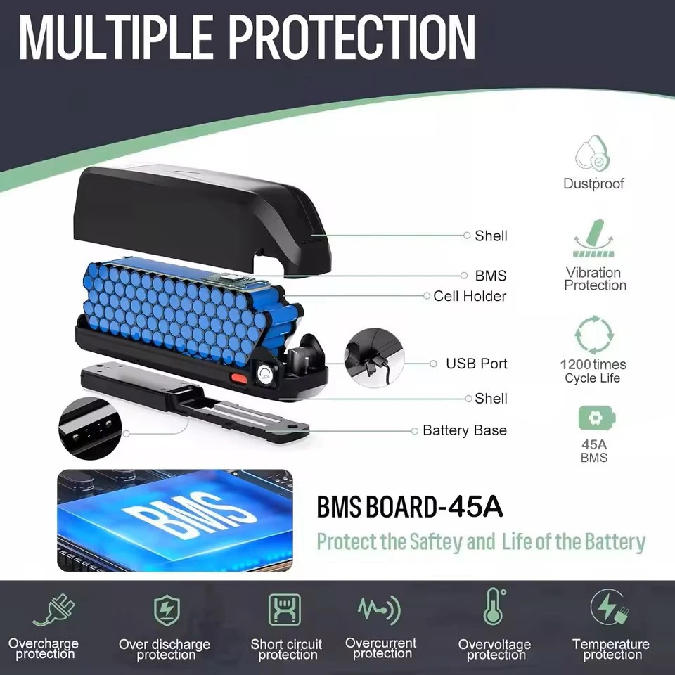 48V chamrider Electric Bicycle Battery 25ah 30ah 40ah 50ah Bafang 500w 750W 1500w ebike Battery 48V