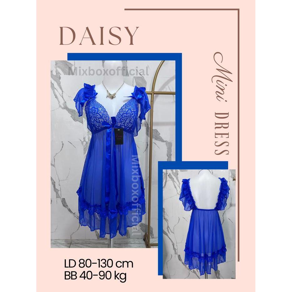 Dress Wanita Lace Lingerie Brukat Pita Jumbo Dinas Malam All Size LD 130 - Daisy
