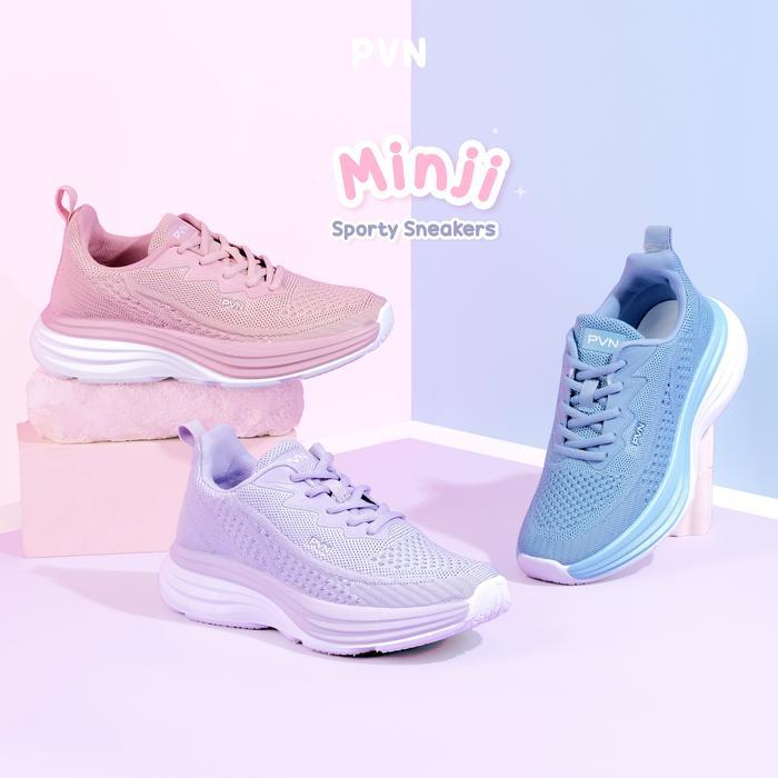 Pvn Minji Sepatu Wanita Sneakers Sport Shoes Grey 270 Pasti Ori