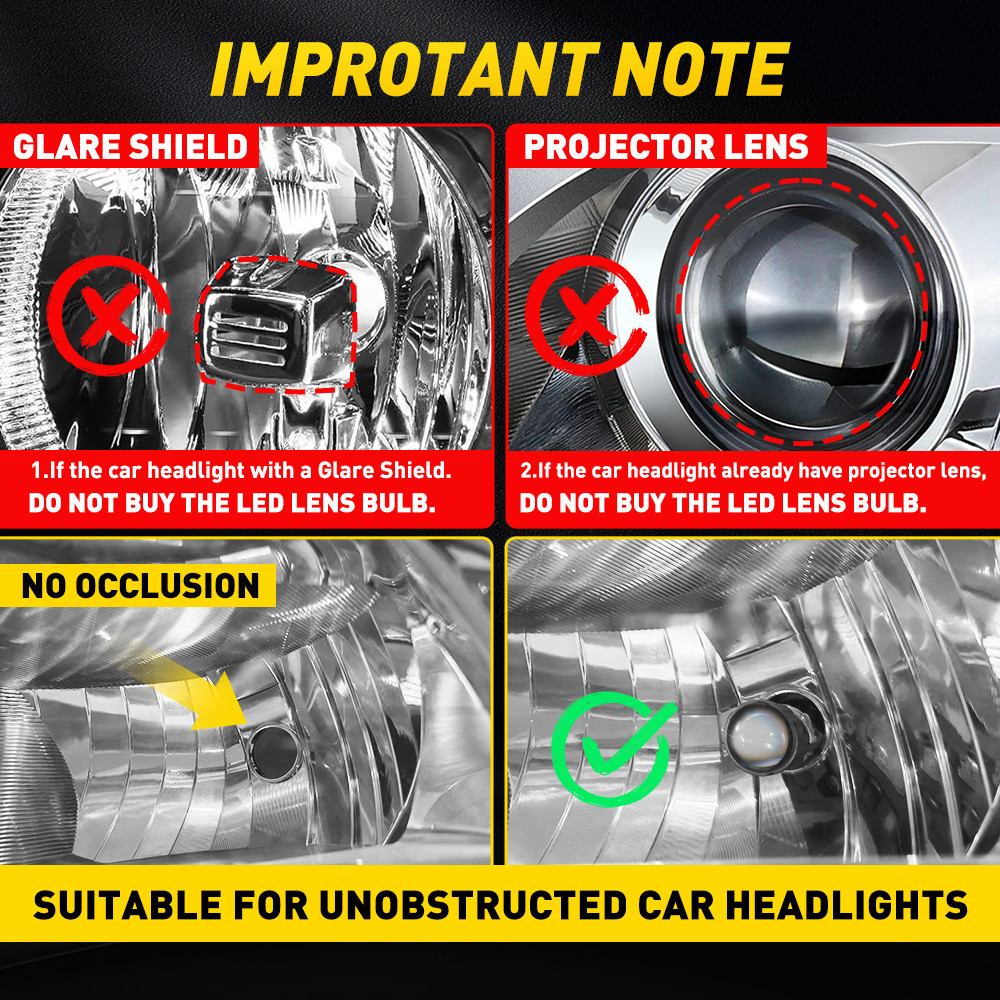 AUXITO 30000LM 2Pcs H7 H8 H11 LED Projector Headlight Bulb 9003 H4 LED High Low Beam Headlamp High
