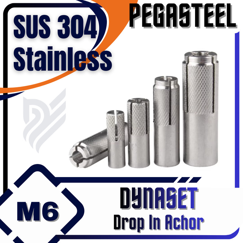 PEGASTEEL - Dynaset / Dinaset / Dropping / Drop in Anchor (Stainless SS) M6