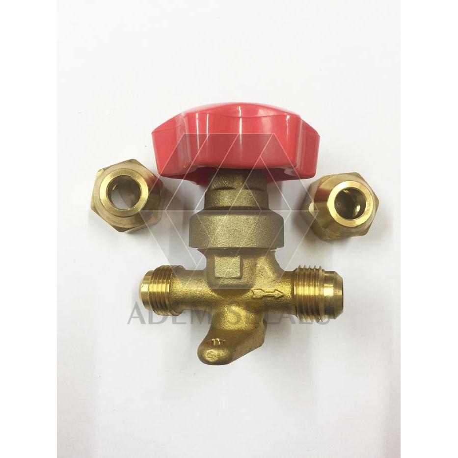 Hand Valve Refrigerant Ac Hs 3/8" Stop Kran Refrigerant Ac 3/8" Merk Hs Terbaik