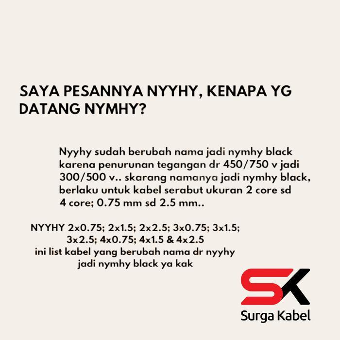Nyyhy 3X2.5 Mm Supreme / Kabel Serabut 3X2.5 / Nyyhy 3 X 2.5 Mm Sp -Gratisongkir