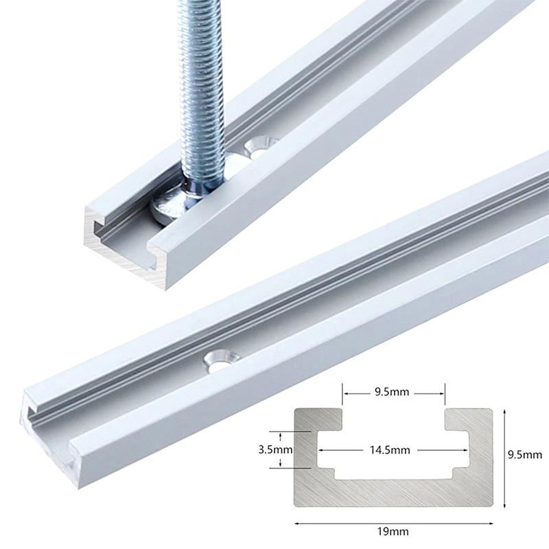 Rel Panduan T Track Aluminium untuk Gergaji Meja Kayu, Slot T, Alat Woodworking dengan Slider Miter 