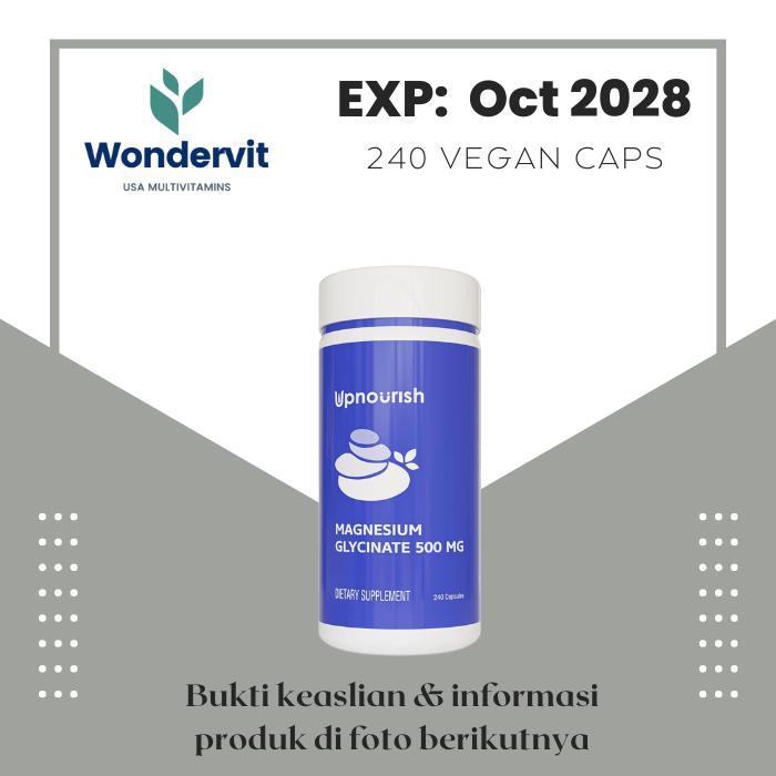 Upnourish Chelated Magnesium Glycinate 500mg Vegan Relax Sleep