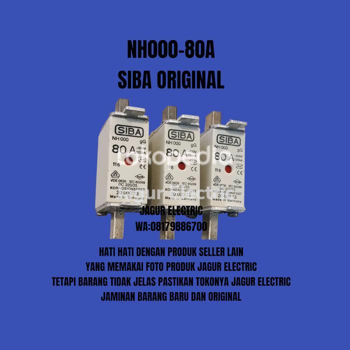 SIBA NH FUSE NH000 80A 500 VOLT ORIGINAL