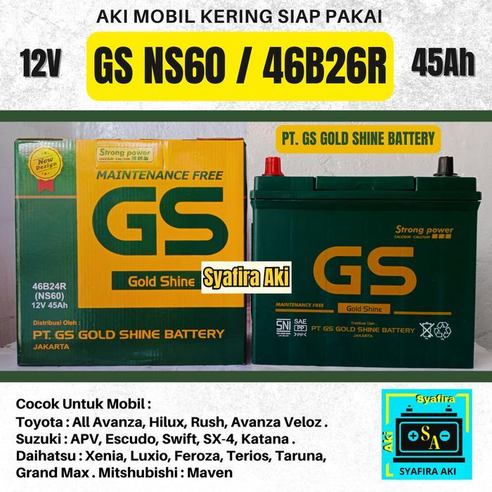 Aki Mobil Toyota Avanza,Rush GS GOLD SHINE MF NS60 Aki Kering
