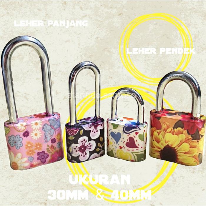 HRG DISKON GEMBOK KUNCI WARNA FANCY unik koper loker lemari laci pintu pagar