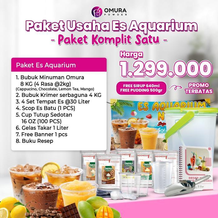 [PAKET KOMPLIT ES AQUARIUM] Paket Usaha Es Akuarium Franchise Bubuk Minuman Kekinian Paket Bisnis