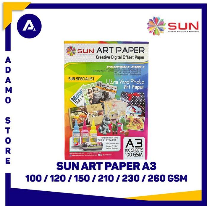 Kertas Art Paper Sun Art Paper A3 (100 120 150 210 230 260 gsm)