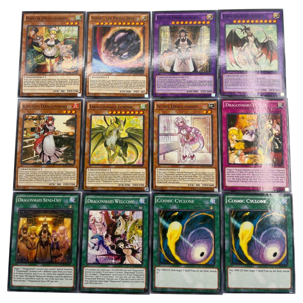 Yu-Gi-Oh Deck 855 DRAGONMAID DECK English Holographic Golden White Dragon Duel Game Collection Card