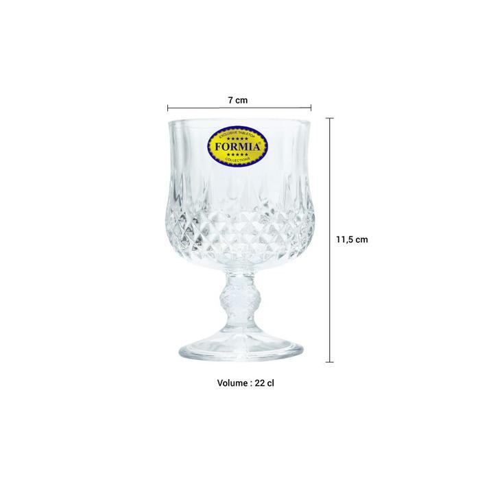 Formia Gelas Kaki Carnival Wine 250Ml / 25Cl Kaca Mirip Kristal 6 Pcs #Gratisongkir