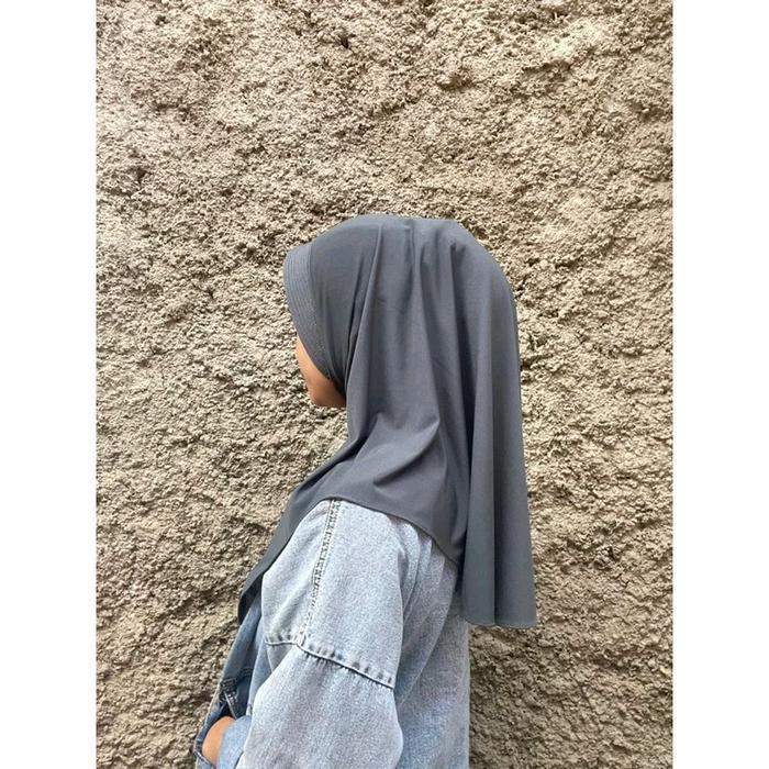 Hijab Bergo Hamidah Ukuran M Spandek Oval Instan Premium Kerudung Panjang Muslim Pendek Simple