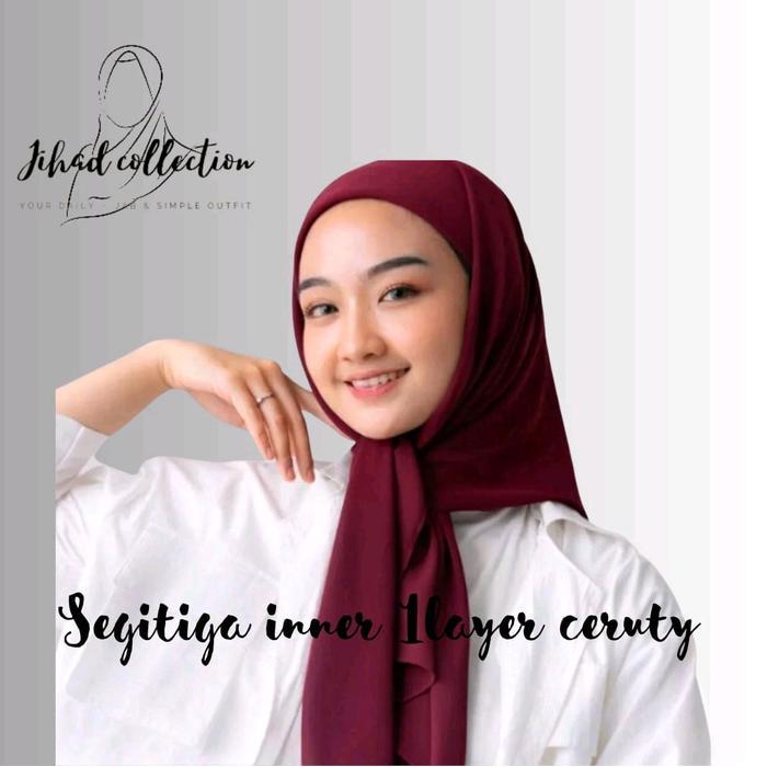 Segitiga Inner 1Layer Ceruty Jilbab Segitiga Instan Kerudung Terjamin